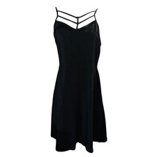 Express Black Strappy V Neck A Line Mini Dress Size Medium