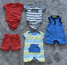 Lot of 5 Old Navy/Circo/Cat  Jack Boys 3-6 Months Short Sleeve One Piece/Shorts