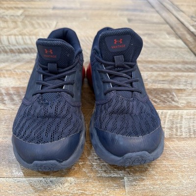 Under Armour Boys Shoes, Navy With Red Accents, Size 13.5K