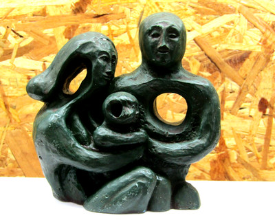 Henry Moore Stil Handbemalte Ton Skulptur Signiert E Sharp Vintage Jugendstil