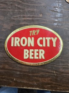 RARE ORIGINAL PITTSBURGH BREWING COMPANY SIGN Try Iron CITY BEER BREWERY BAR