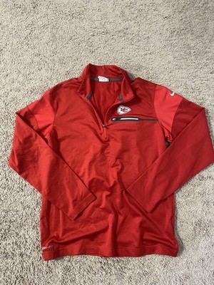 Kansas City Chiefs Pullover Mens Medium NFL Football Quarter Zip Nike Dri Fit