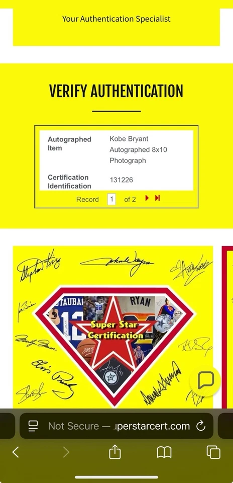 Salón de la fama Kobe Bryant Los Angeles Lakers #24 firmado autografiado 8x10 con holograma certificado de autenticidad Foto 2 de 4