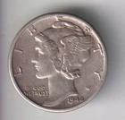 1942-D MERCURY DIME 10¢ DENVER 90% SILVER COIN UNITED STATES MINT