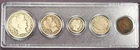 1904 Morgan Half Dollar Quarter Dime Nickel Indian Head Penny Set in Case.