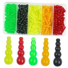 Stacked Fishing Beads,200pcs Plastic Fishing Lure Beads Mixed Kit - 200pcs