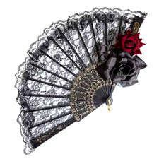 Lolita Gothic Fan Victorian Female Lace Hand ...