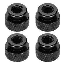 4 PCS Knurled Thumb Nut M5 12mm OD 10mm Height 6061 Aluminum Alloy Black