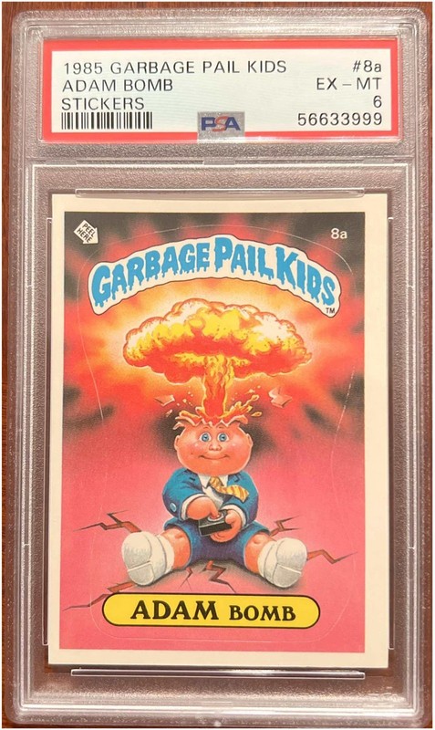 1985 Topps Garbage Pail Kids Stickers ADAM BOMB #8a PSA 6 FREE PRIORITY SHIPPING