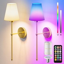 Battery Operated Wall Sconces Set of 2, Rechargeable Wireless Wall 2Pack-24 in