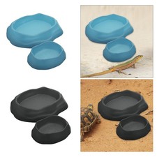2Pcs Reptile Water Dish Reptile Food Dish Reptile Food and Water Bowl for Frog