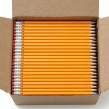 Wood-Cased 2 HB Pencils, 200 Pack Sharpened Yellow Pencils with Erasers, Bul...