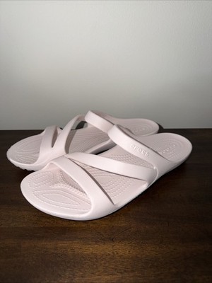 Crocs Kadee II Comfort Sandals Strappy Slip On Light Pink Womens Sz 10 Nice