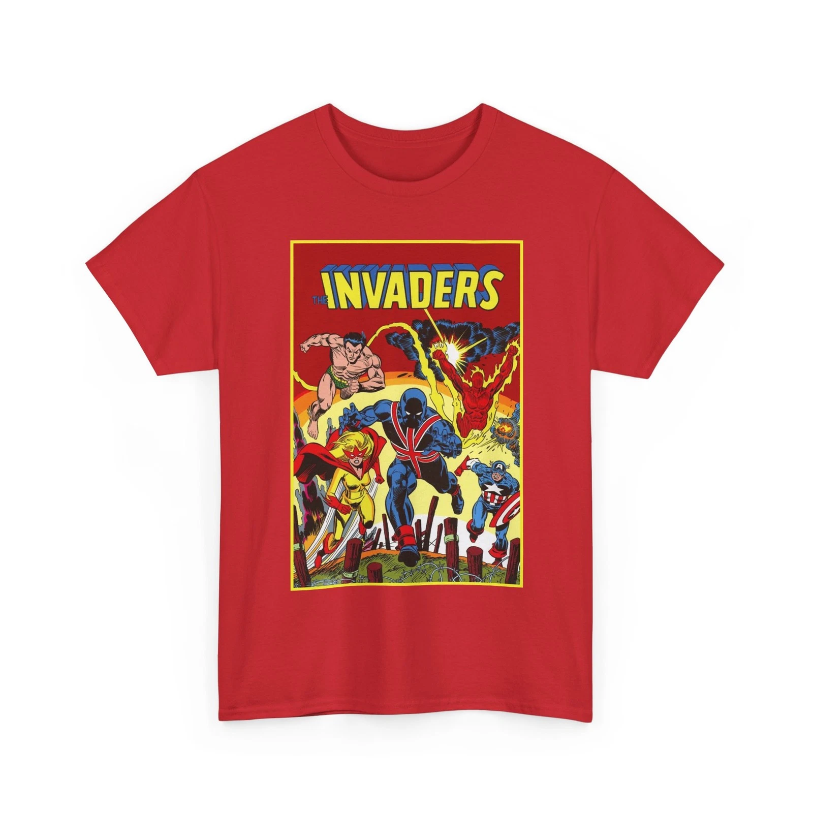 Invaders T-Shirt - Captain America, Human Torch, Namor, Spitfire - Marvel Comics