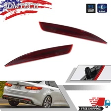 For 2016 2017 2018 Kia Optima K5 Red Lens Rear Bumper Reflector Light LH+RH Pair