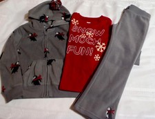 Gymboree Penguin Chalet Size 5 Fleece Pants Red Shirt 5-6 Hoodie Outfit NWT