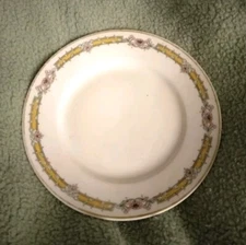 Eight (8) B & Co Limoges Gilded 6.25" Plate Floral Gold Ribbon-L Bernardaud & Co