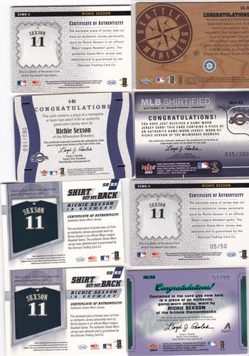 RICHIE SEXTON MIXED 25 VERSCHIEDENE AUTOGRAMM/FLEDERMAUS/TRIKOT/PATCH/BASIS MEMORBILLA SET - Bild 2 von 7