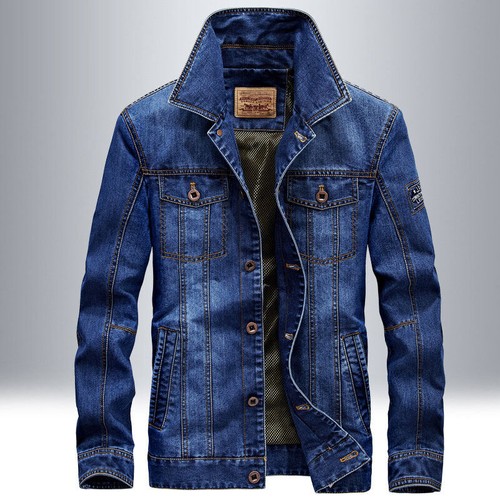 Neu Mode Herren Jeansjacken Vintage Jeansjacke Freizeit Baumwolle Cowboy Mantel - Bild 14 von 14