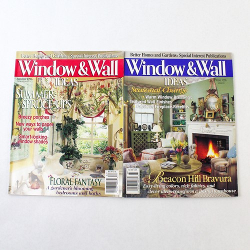Lot of 2 Vintage Better Homes & Gardens Window & Wall Magazines 1996