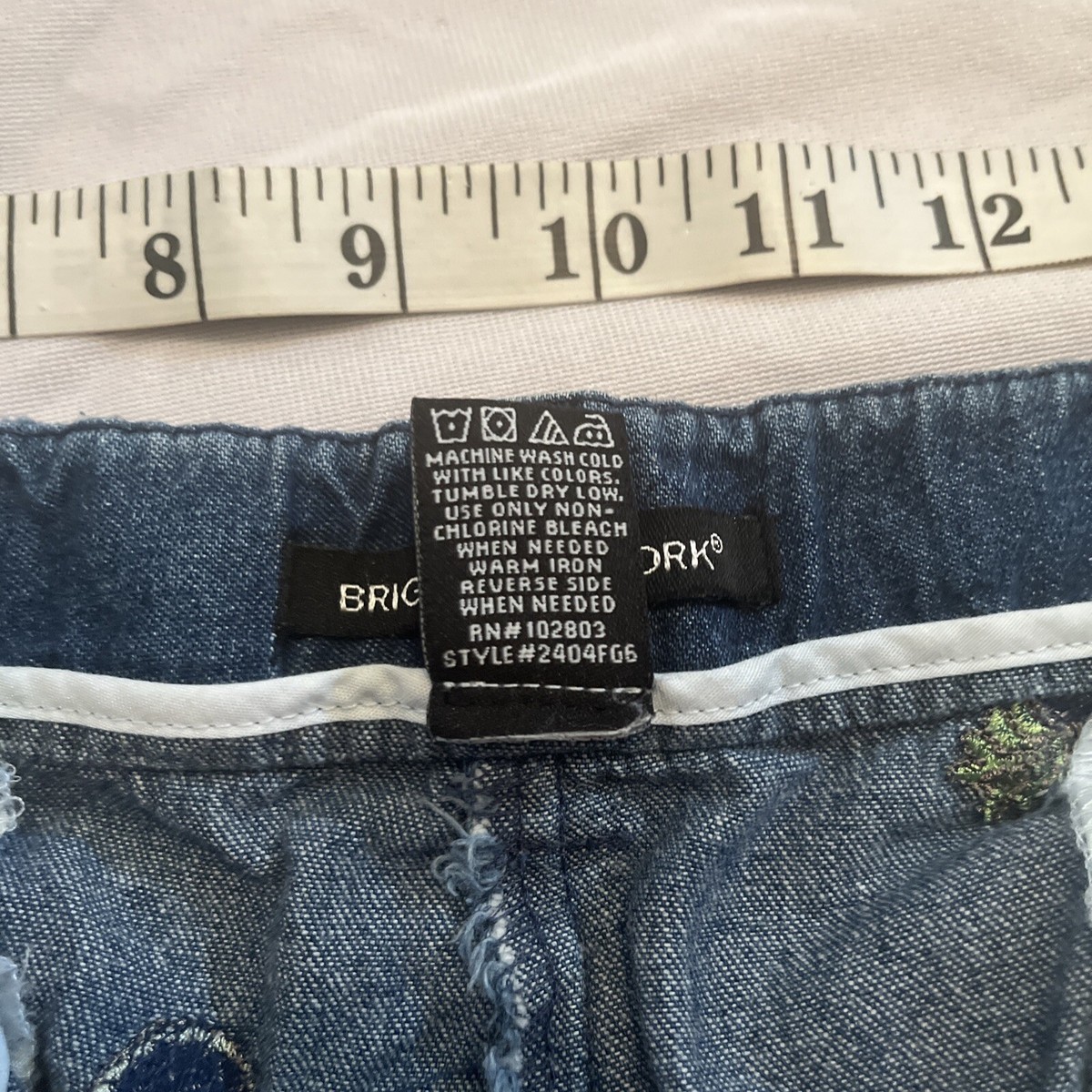 Vtg Y2k Women's Cropped Capri Pants Size 18w Embroidered Fruit