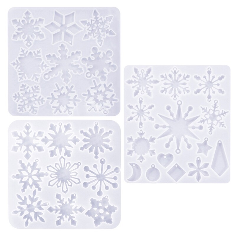 Snowflake Silicone Molds for Epoxy Resin Earrings Pendants Christmas Decorations