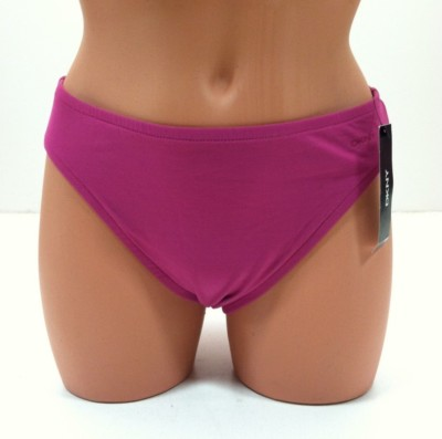 #ad DKNY Swimwear Classic Mid Rise Bikini Bottom Raspberry Purple $7.99