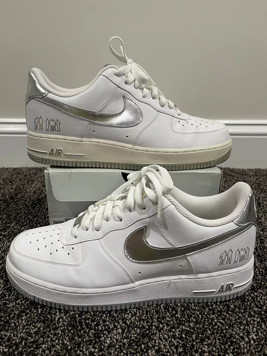 Nike Air Force 1 Low 07 “Players” White / Silver size 10