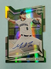 2022 Panini Elite Extra Michael Knorr Auto Green Status Die-Cut #75 Card /50