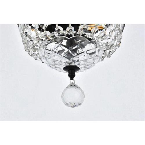 Elegant Lighting Tranquil 8" Metal and Crystal Flush Mount in Black - Picture 5 of 8
