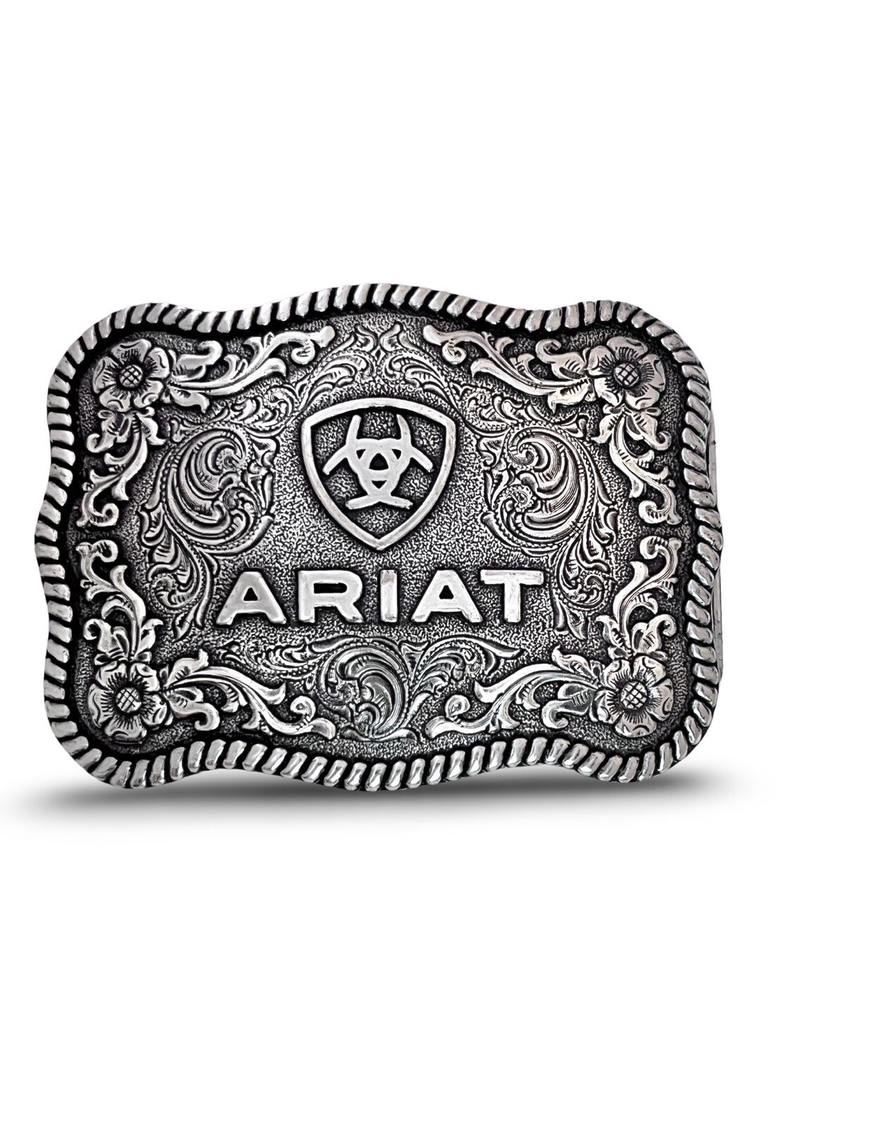 Ariat Western Belt Buckle Scalloped Logo Rectangular … Gem