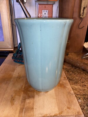Blue Vintage 1940s Haeger Matte Green Vase #492-S  1940s Arts &crafts Mission