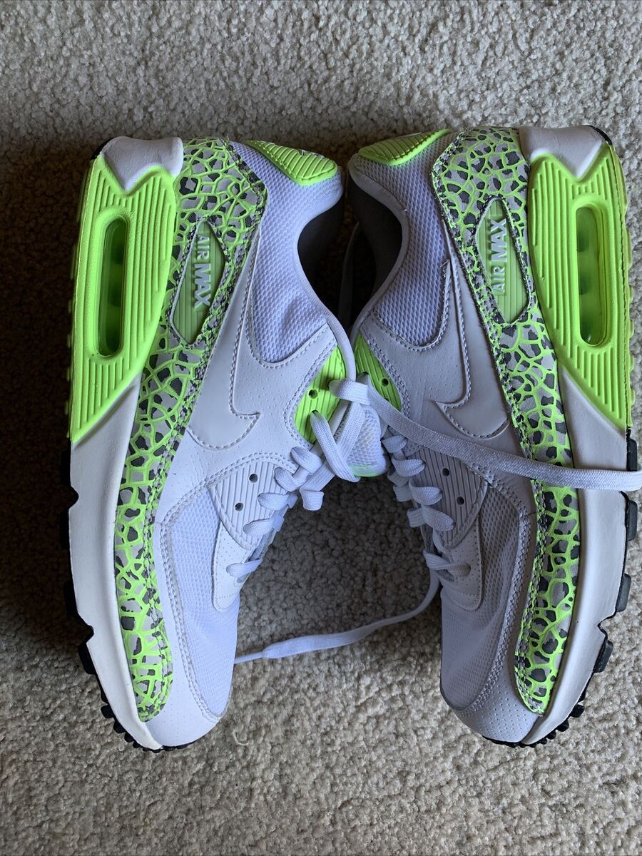 Women's Nike Air Max 90 PREM 443817 103 White Neon Green Women's Nike Air Max 90 PREM 443817 103 White Neon Green