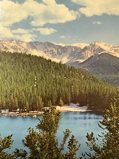 Vintage PostcardEcho Lake and Mt. Evans Denver Mountain Parks Postcard Unposted