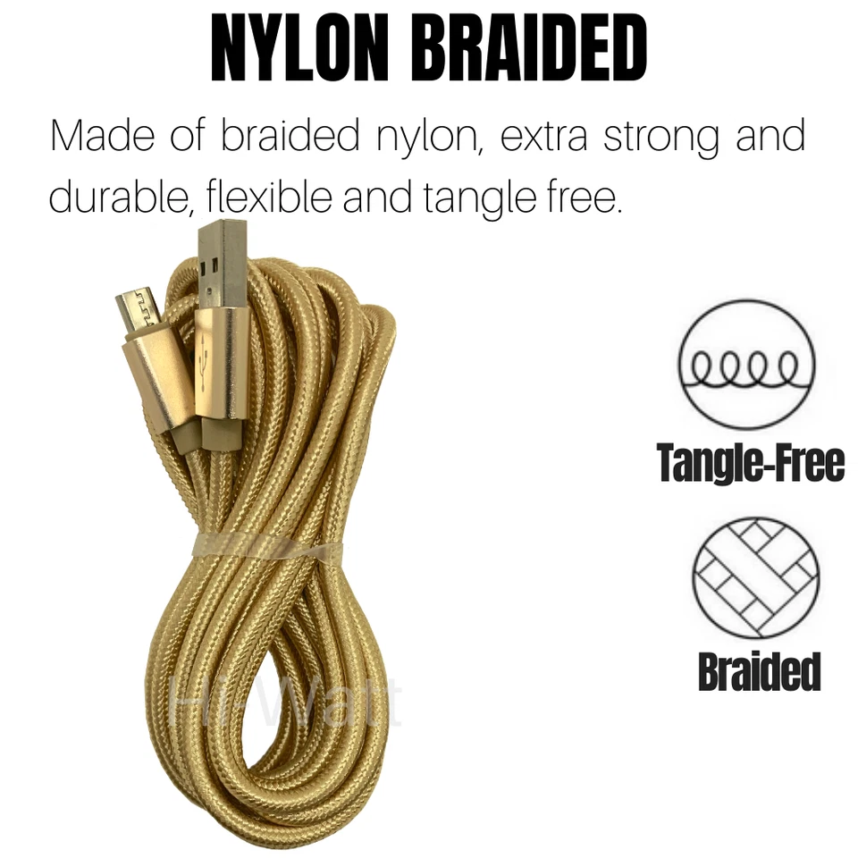 3 Pack 10FT Micro USB Cable Fast Charger Data Cord For Samsung Android LG Phone - Image 4 of 4