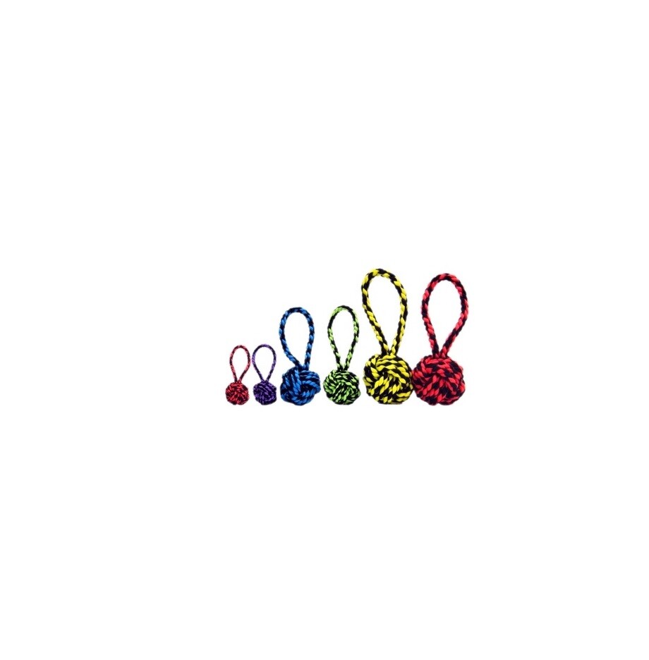 Nuts For Knots Rope Tug for Dog Toy SOLD EACH ITEM ASSORTED COLORS 4in