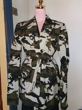 Designer Jacket 'house Of Holland' Camouflage Print Tailored Blazer Uk Size 8