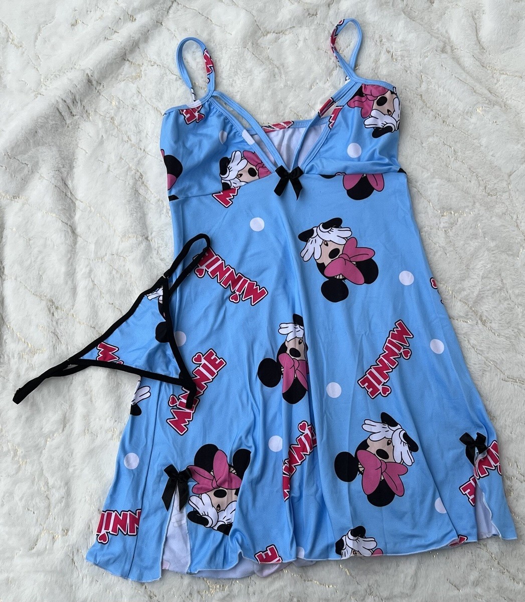 pijama set women Minnie Mouse Print/pajama Size Medium/pajama Dress Size  Medium/