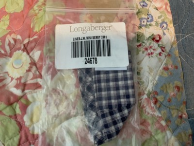 Longaberger J.W. Mini Berry Basket Liner #24678, JW Plaid , NEW In Package