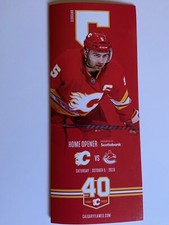 CALGARY FLAMES 2019-20 HOME OPENER PROGRAM LINEUP vs VANCOUVER CANUCKS GIORADANO