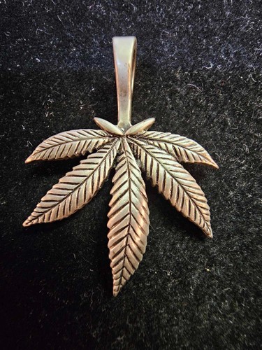 Zikzok TM & C USA Pendant Pewter Metal Pot Leaf plant- S65