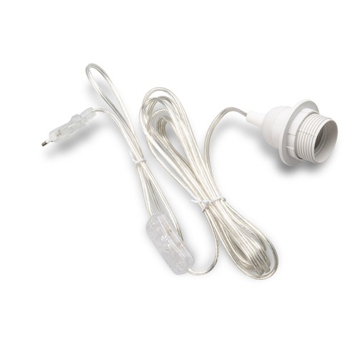 E27 Lampenfassung mit Schalter Netzkabel 3,5m Lampenaufhängung Sokel 350 transpa - Bild 2 von 6