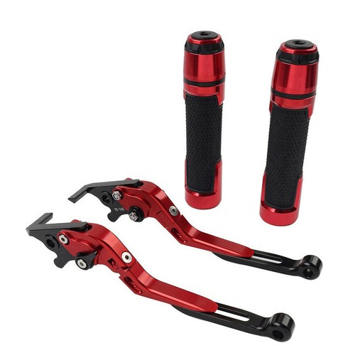 For Suzuki GSXR600/GSXR750 GSXR1000 Handlebar Grips Brake Clutch Levers Sets Red - Picture 8 of 10