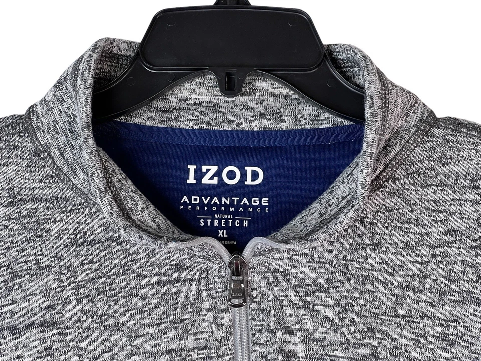 Izod Advantage Performance Natural Stretch Men’s 1/4 Zip Jacket Merle Gray Sz XL - Image 3 of 4