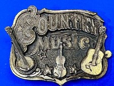 1982 Country Music Musicians Guitar Belt Buckle - The Great American Buckles