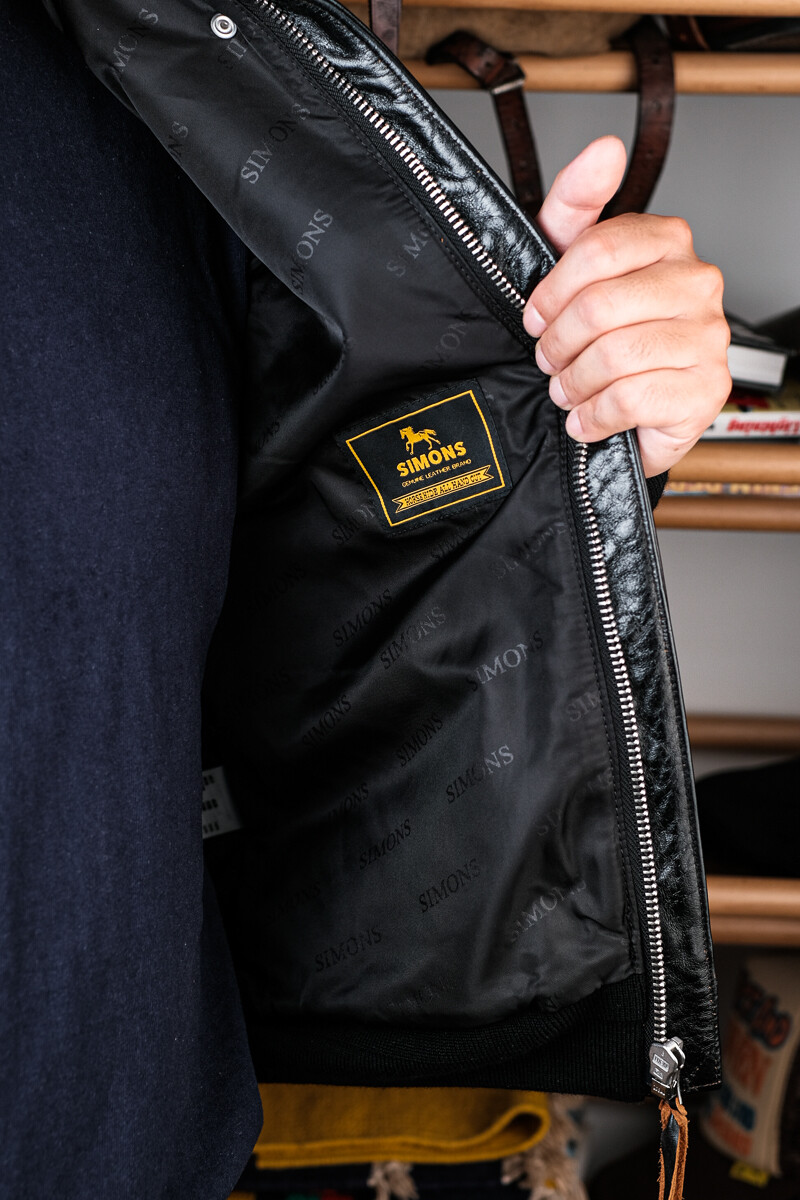 Simons Men's Horse Hide Motorcycle Jackets A2 Flight Jacket Oil