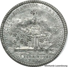 X1861 Rare Epreuve Uniface Louis XV Essaim Abeilles Ruche Trésor Royal 1737 UNC