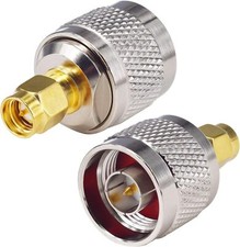 2Pcs SMA to N Coax Connector N Type Male to SMA Male Antenna Adapter Converter