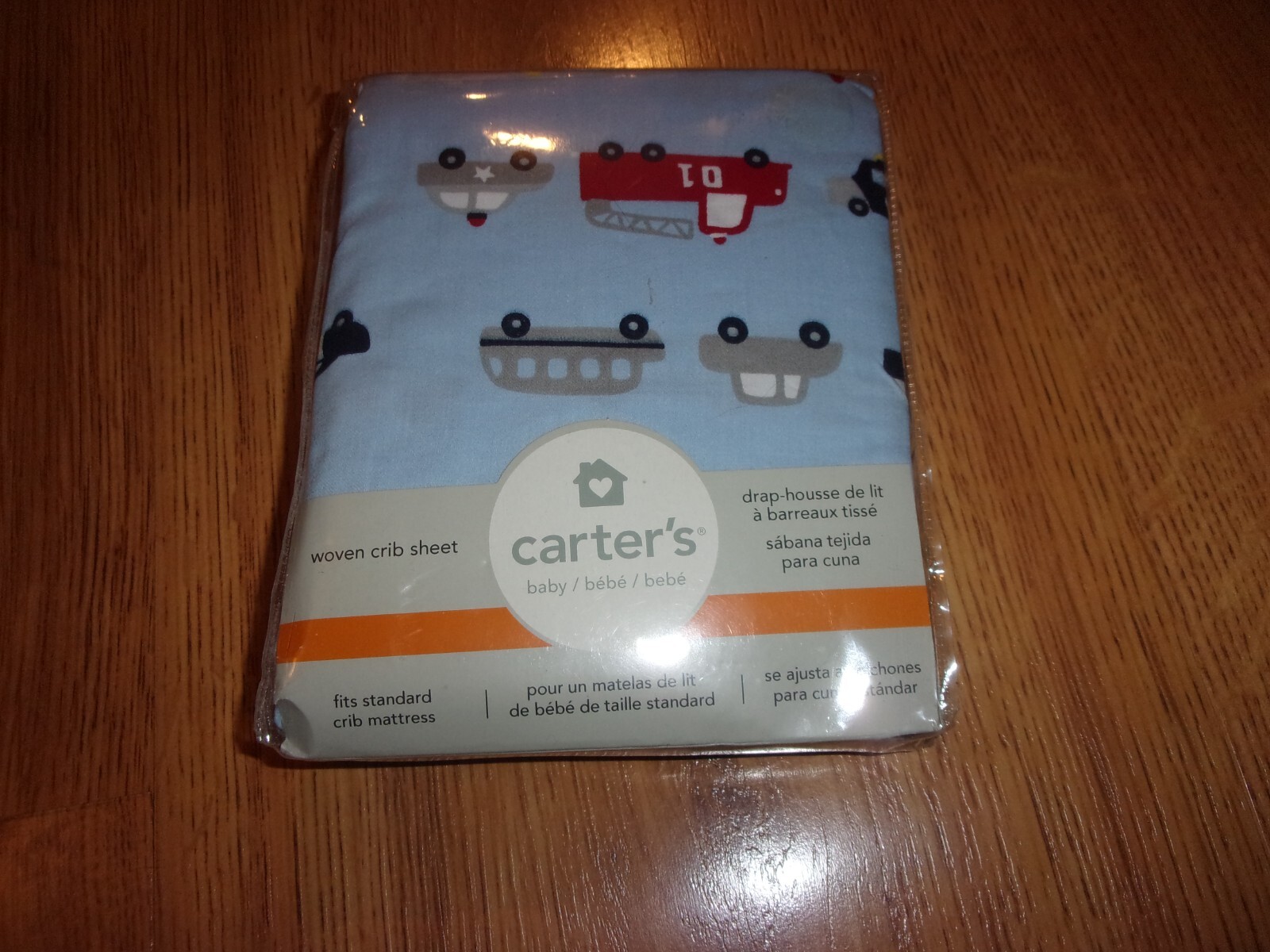 Carter's Crib Sheet Transportation Car Truck Baby Nursery 100 cotton