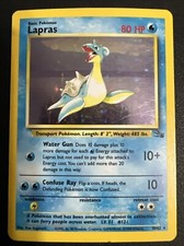 Vintage Basic Pokemon Lapras - 10/62 - Holo Rare Card 1999- 80 HP #2